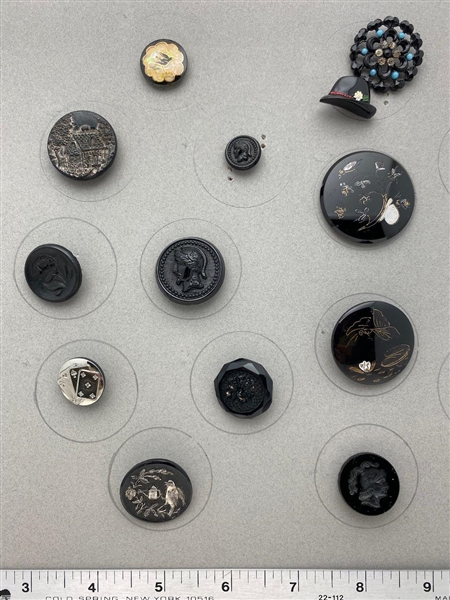 Black Glass Buttons