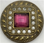 Glass in Metal Jewel Buttons