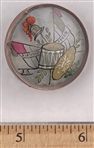 French Revolution Reverse Painted Glass Button