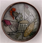 French Revolution Reverse Painted Glass Button